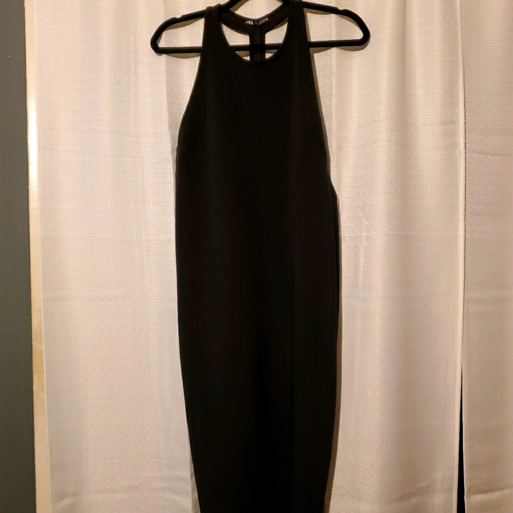 NWT Zara Halter Black Dress TRF
